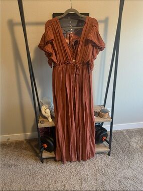 VICI Flawless Rust Boho Adjustable Maxi Dress – Lined